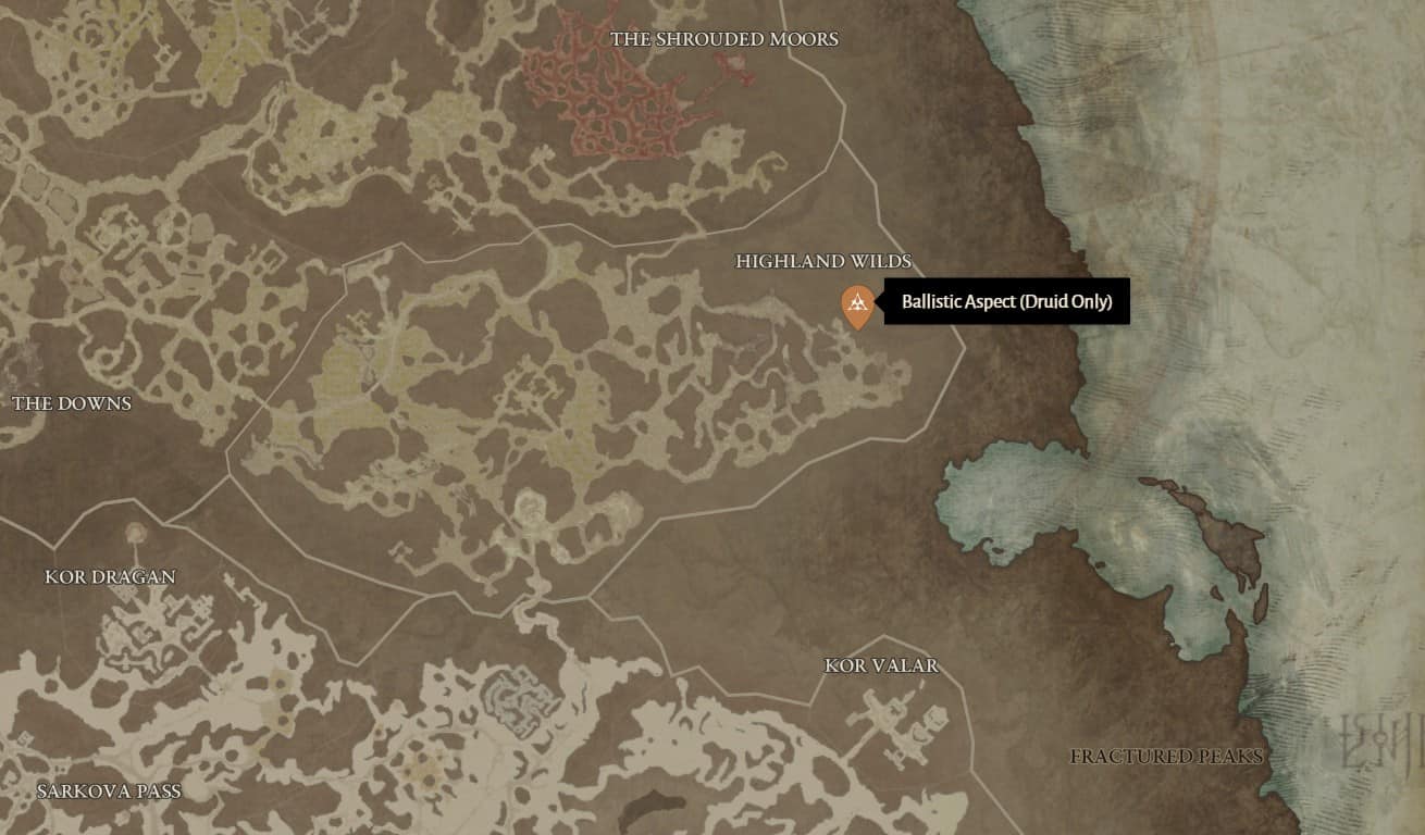 Ballistic Aspect location in Diablo 4