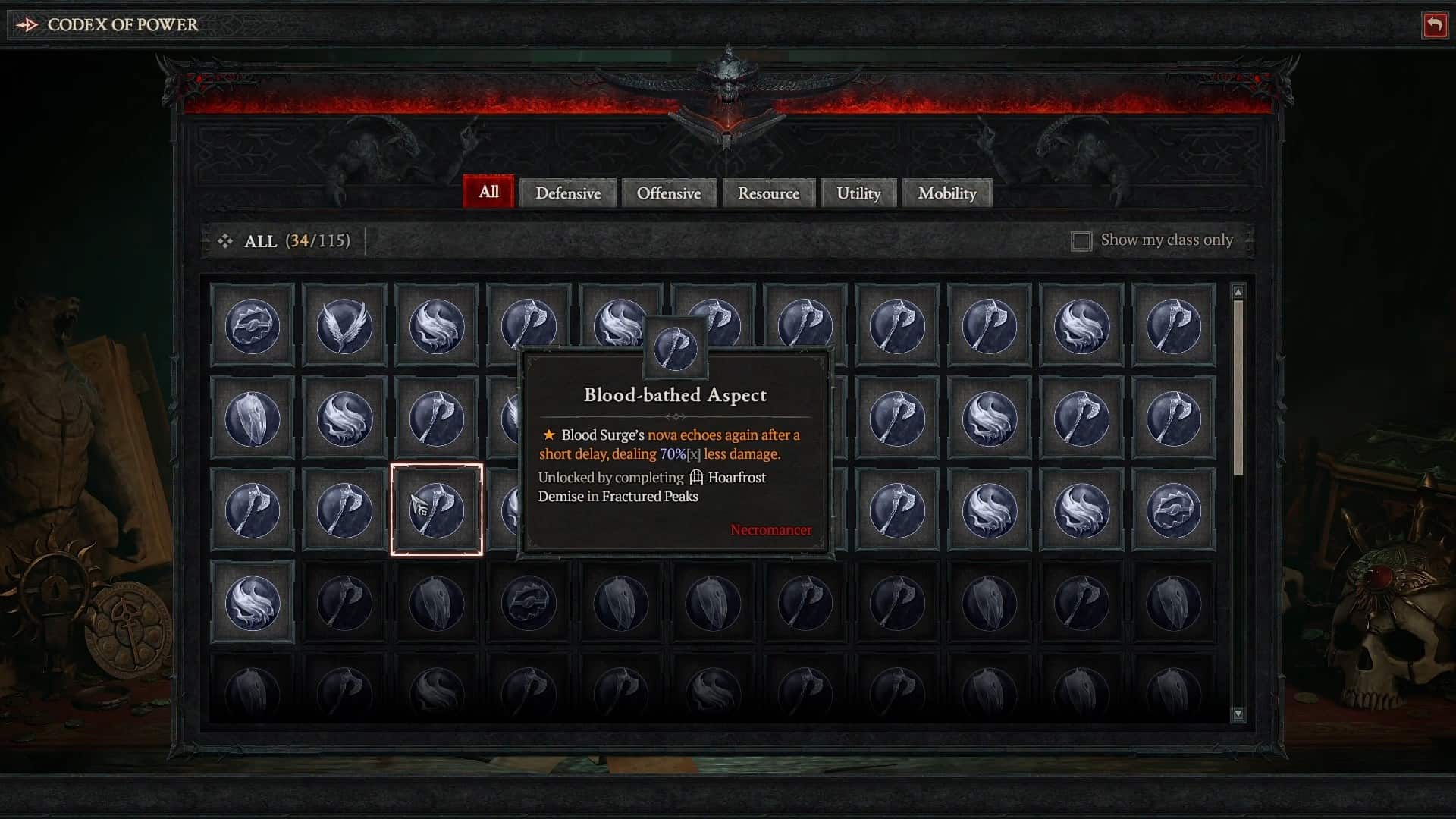 Blood-bathed Aspect in Diablo 4