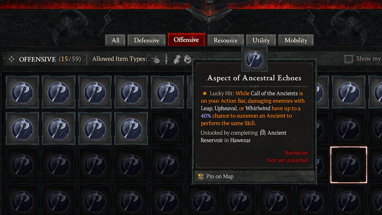 Diablo 4 Aspect of Ancestral Echoes