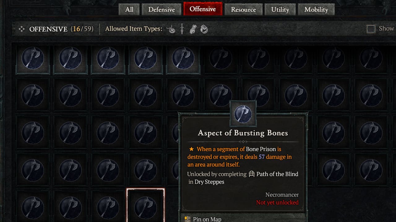 Diablo 4 Aspect of Bursting Bones