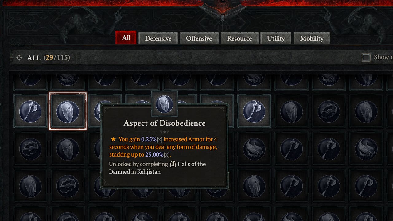 How To Get Aspect Of Disobedience In Diablo 4
