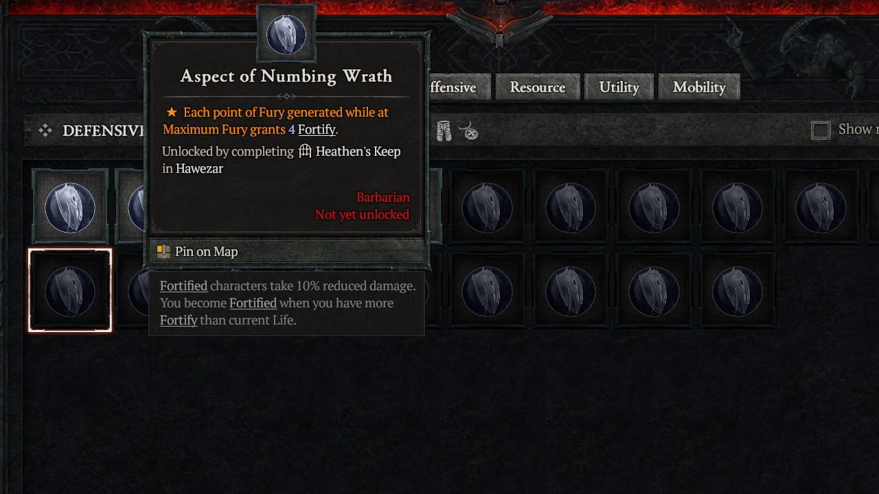 Diablo 4 Aspect of Numbing Wrath