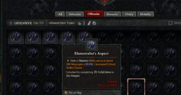 Diablo 4 Elementalist's Aspect