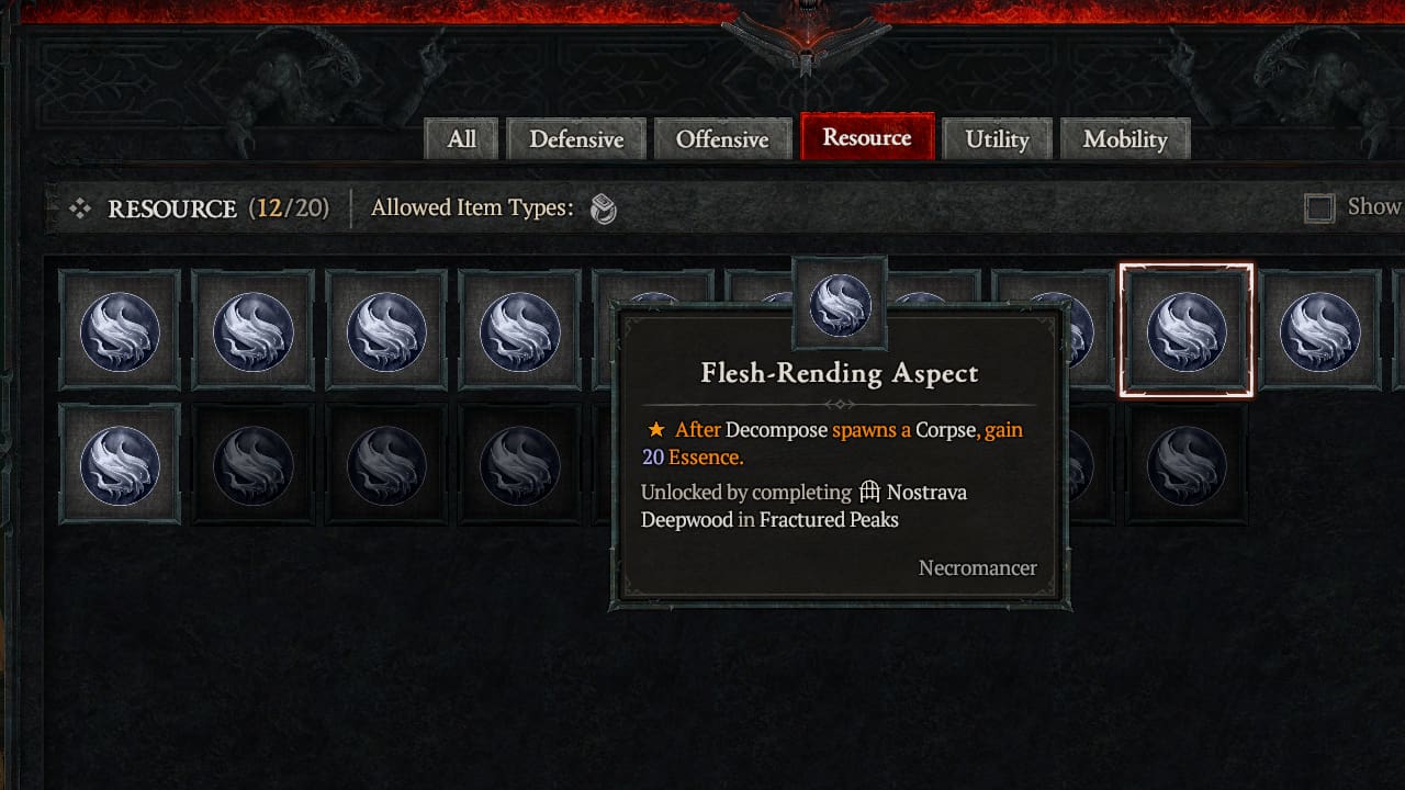 Diablo 4 Flesh-Rending Aspect