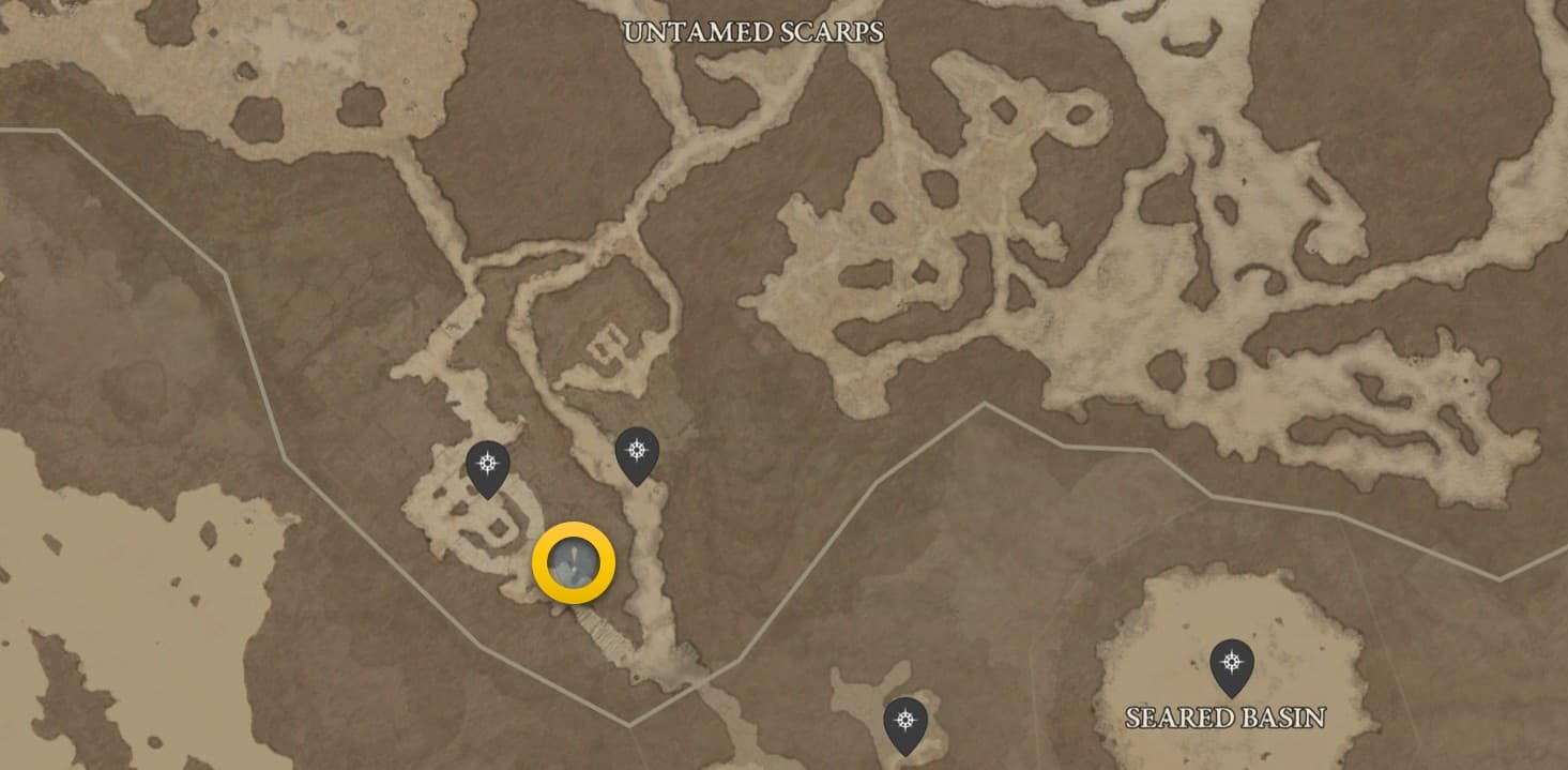 The map location of Salt Begets Salt in Diablo 4.