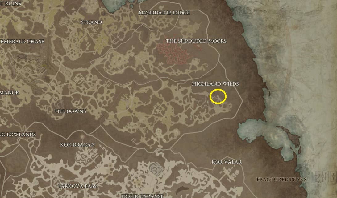Whipsering Pines location in Diablo 4