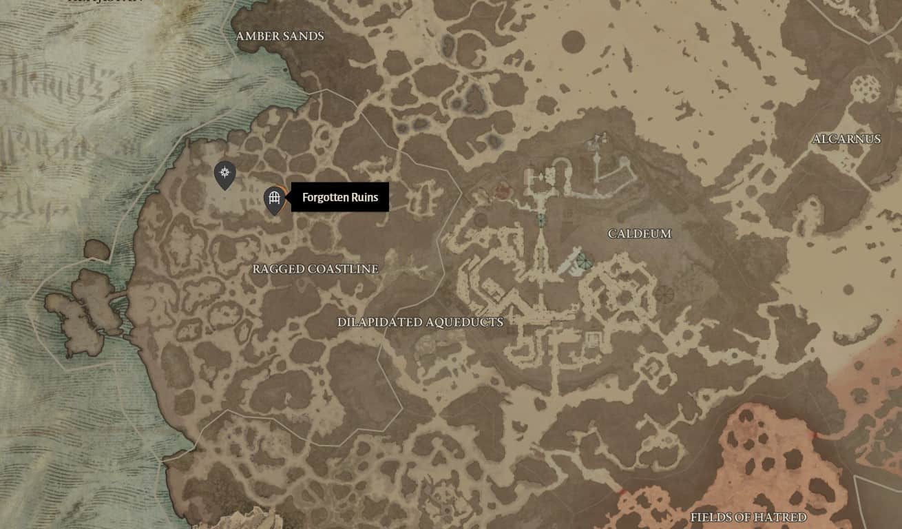 Forgotten Ruins location in Diablo 4