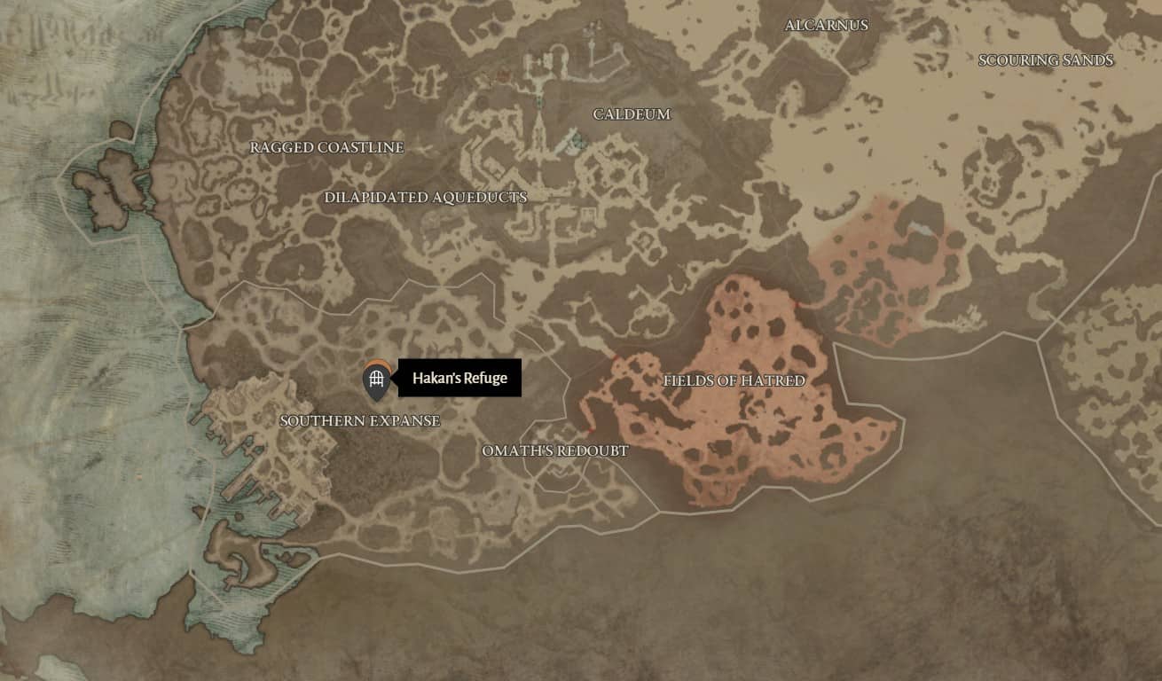 Hakan’s Refuge location in Diablo 4