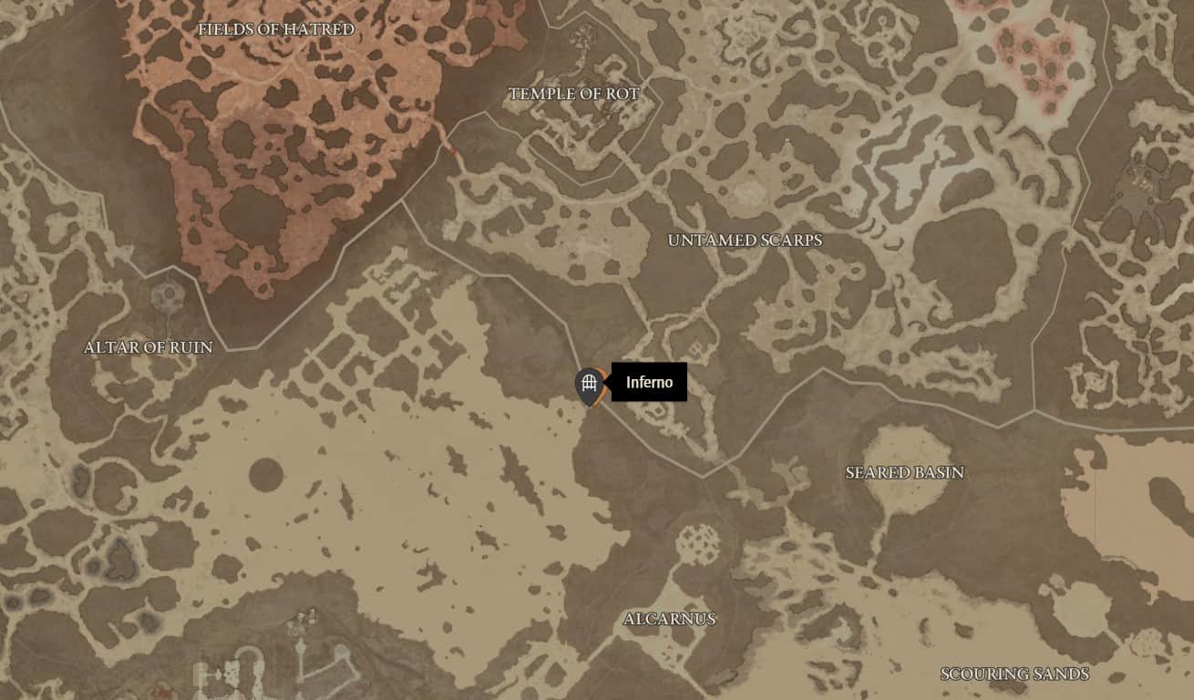 Inferno location in Diablo 4