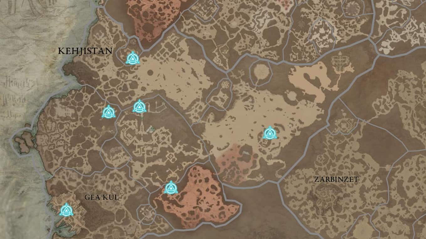 Kehjistan Waypoint locations in Diablo 4