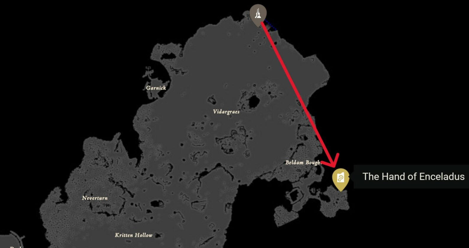 The Hand of Enceladus location in FF16