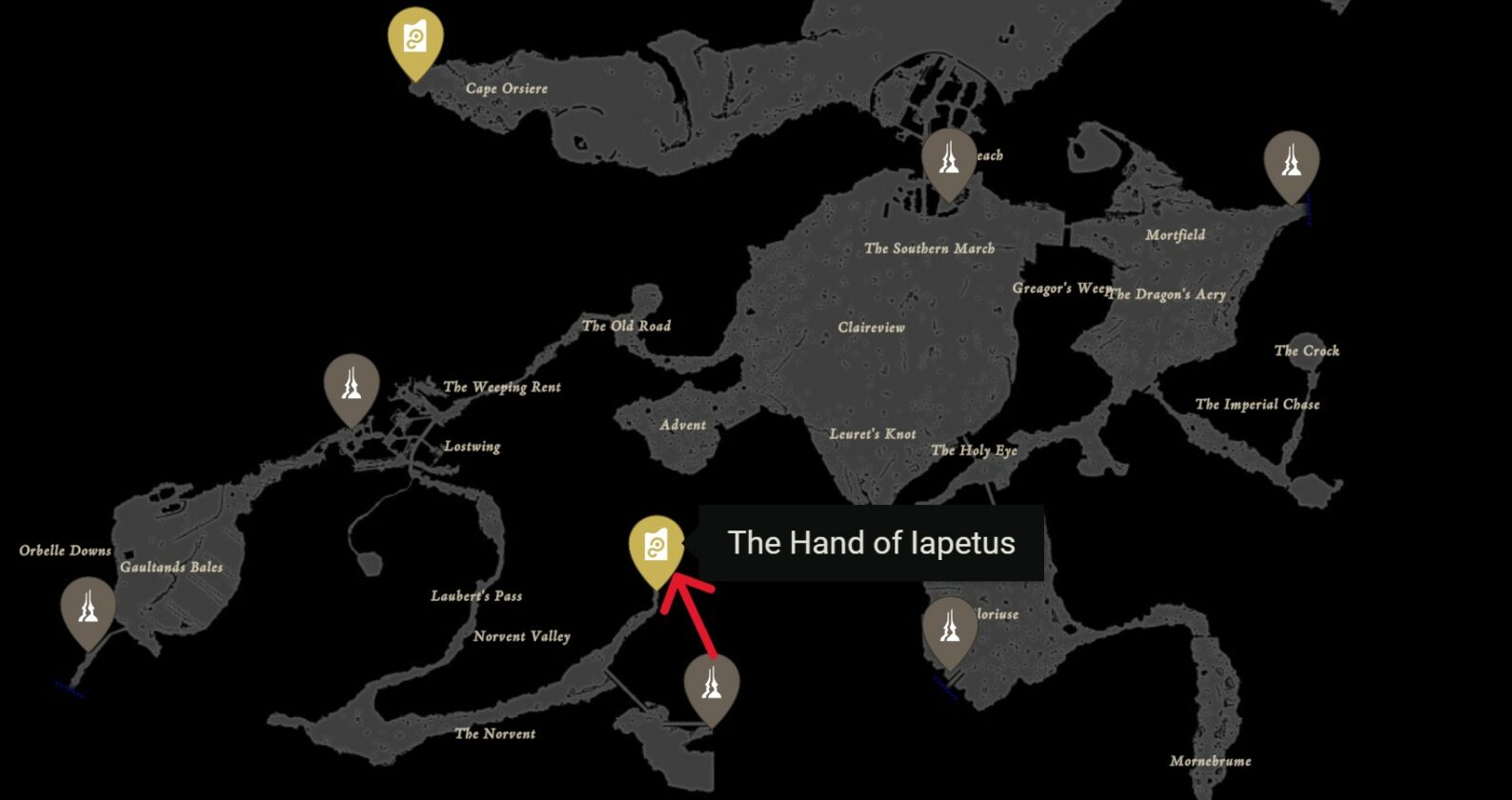 The Hand of Iapetus location in FF16
