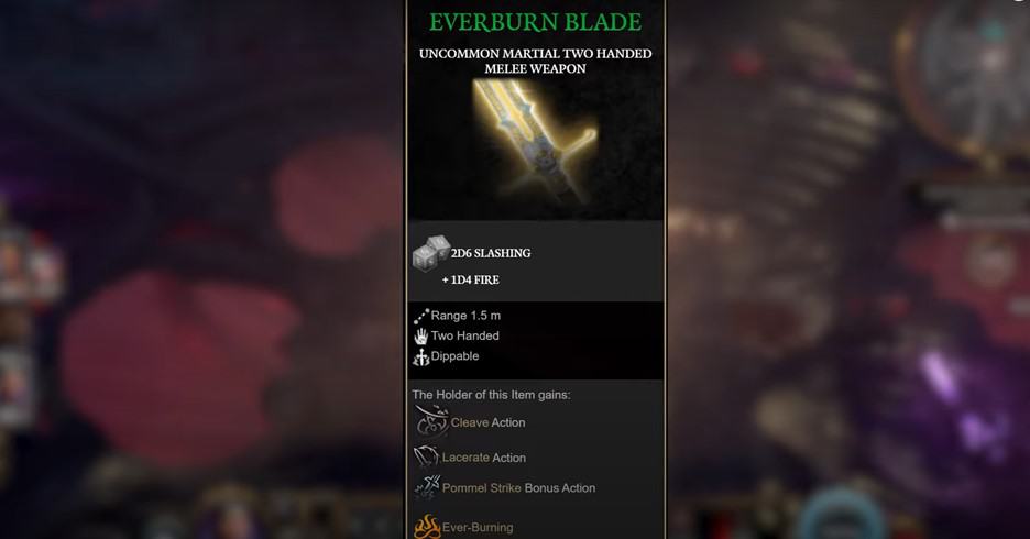 Baldur's Gate 3 Everburn Blade