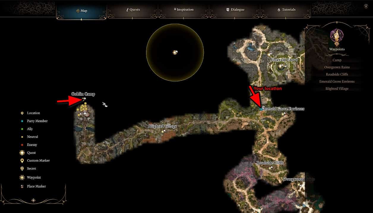 goblin camp map baldur's gate 3