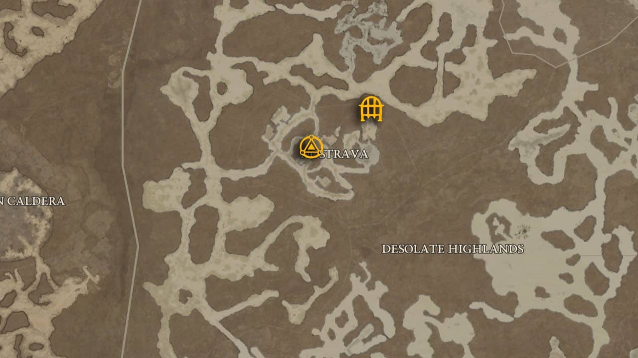 The map location of Cultist Refuge and how to get there in Diablo 4.