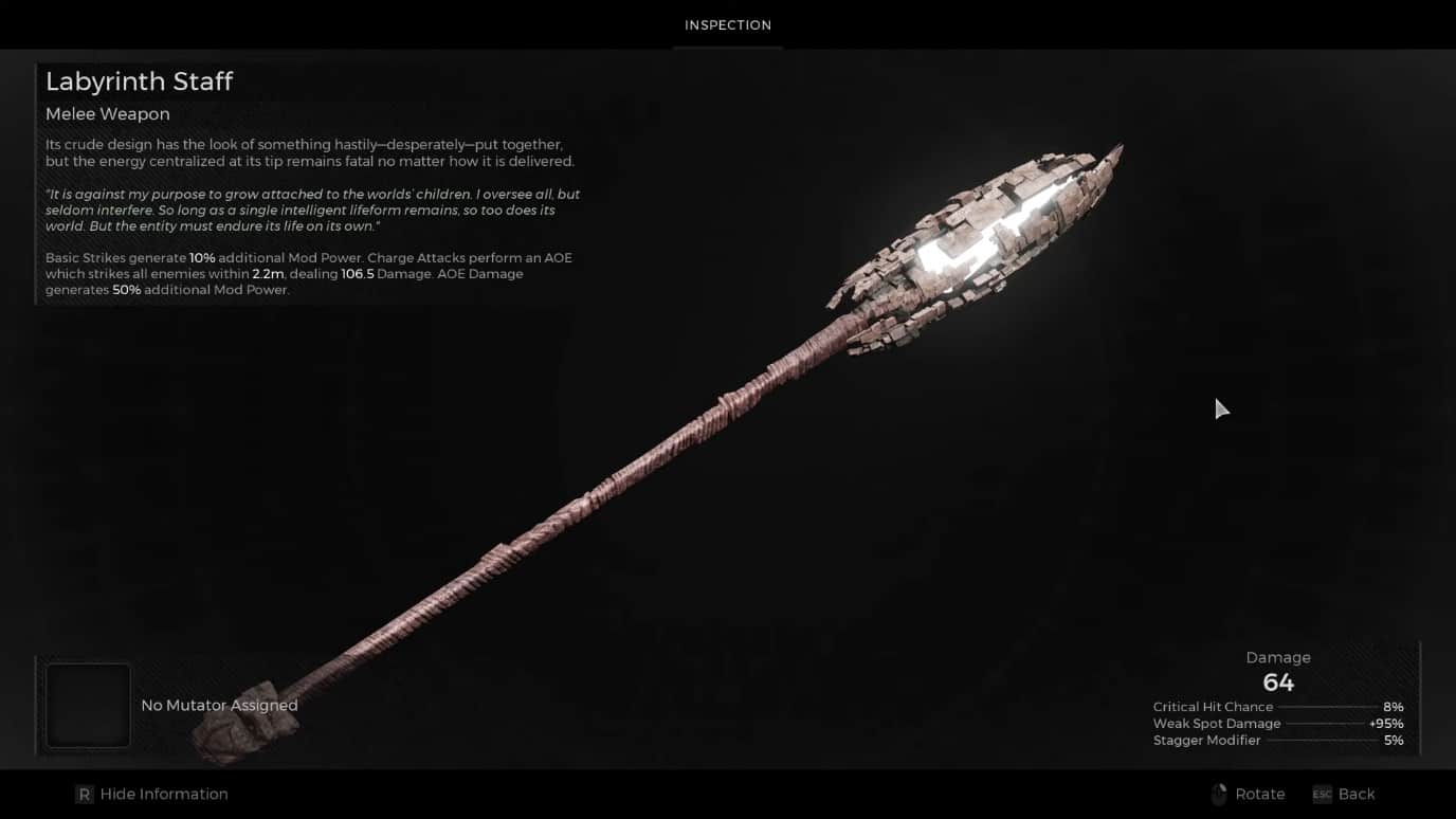 Labyrinth Staff in Remnant 2