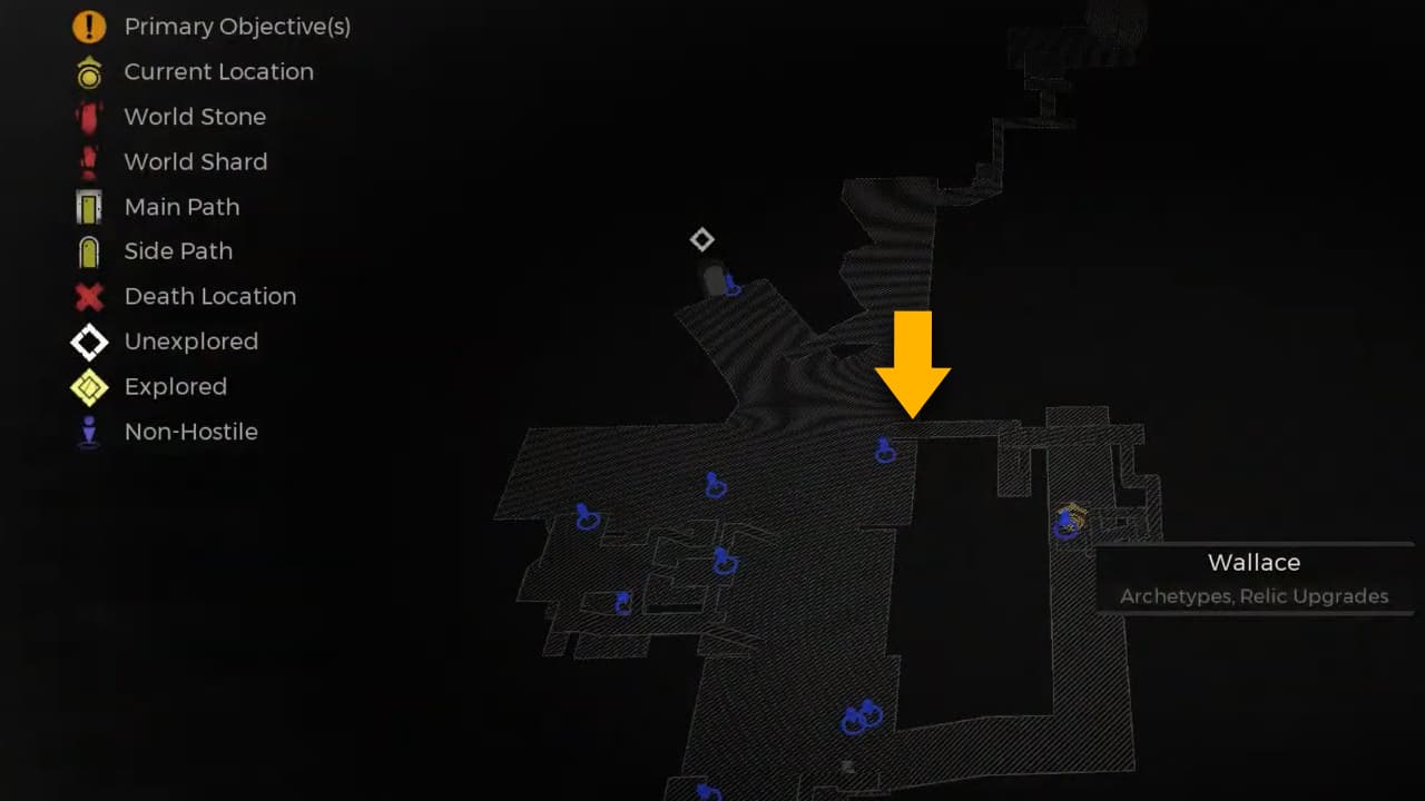 The map location of Brabus in Remnant 2.