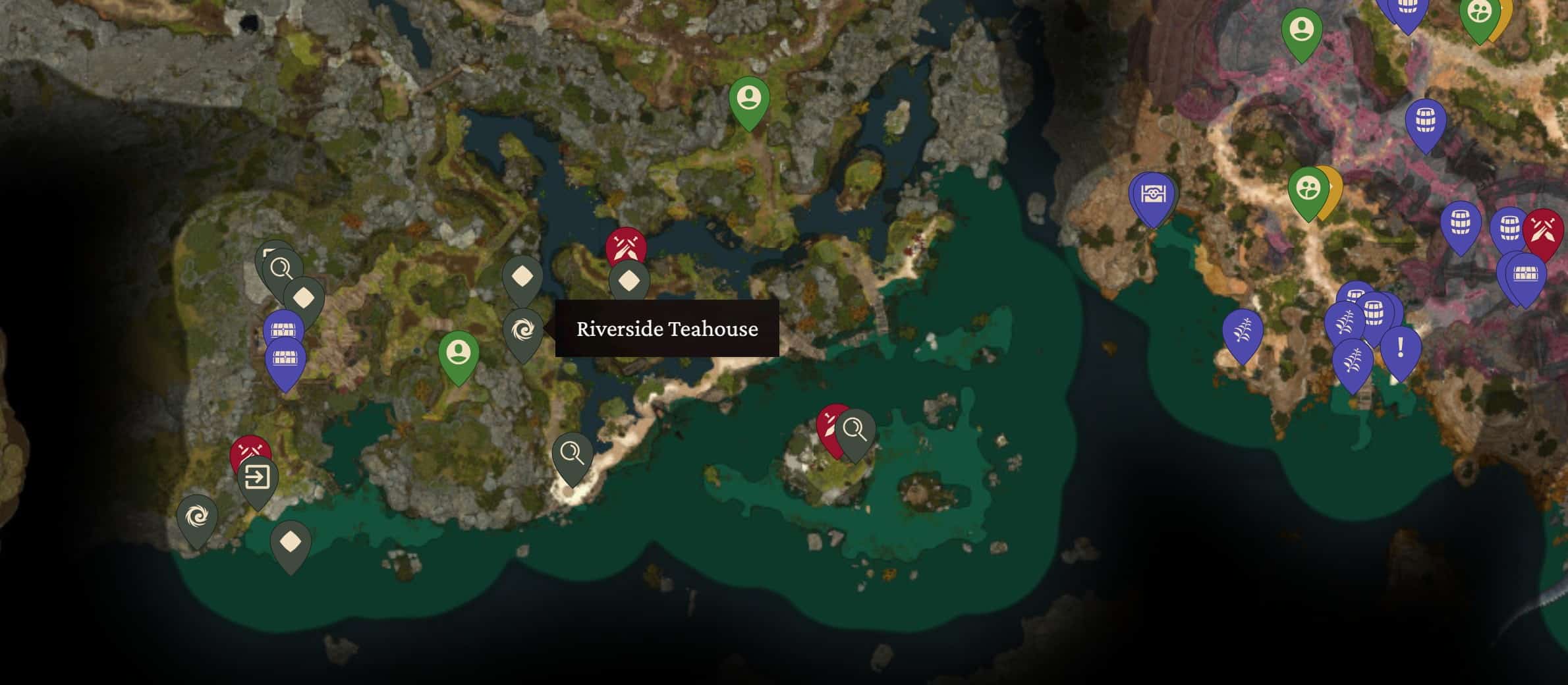 BG3 Riverside Teahouse Map