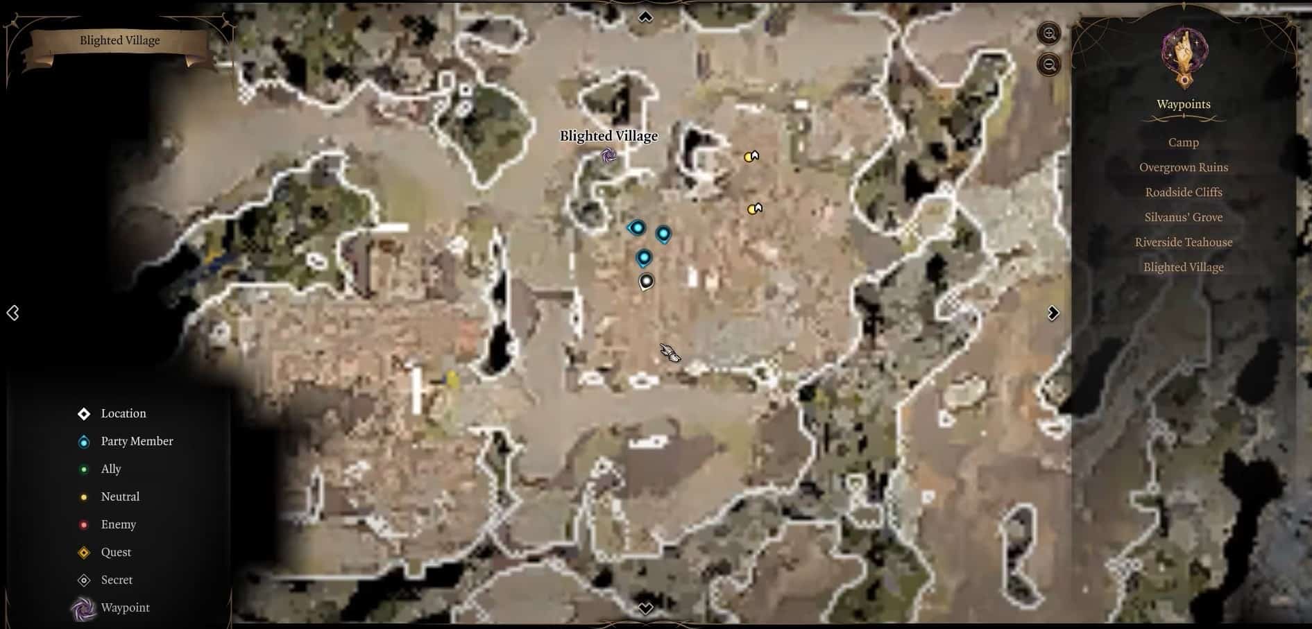 BG3 Search the Cellar Location Map