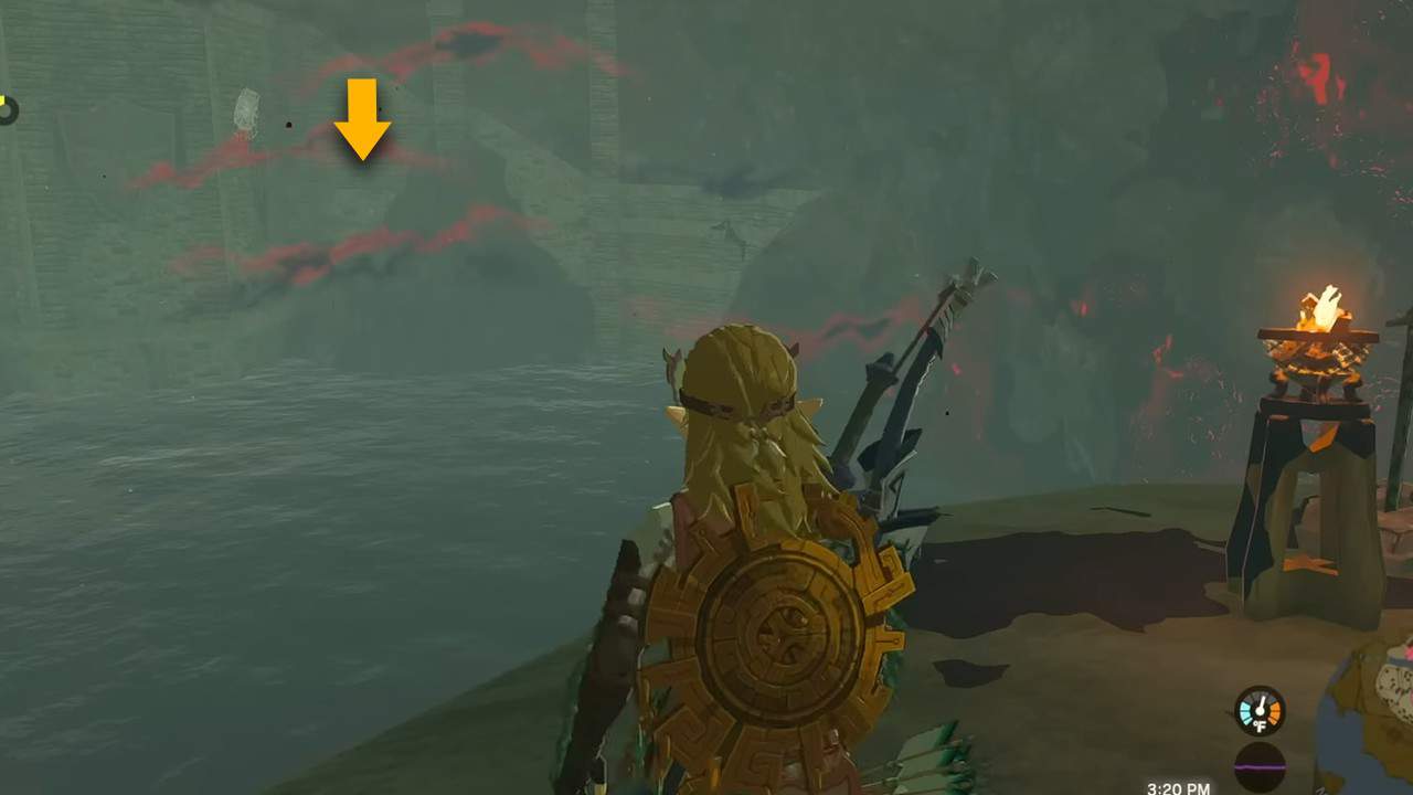 The Hylian Shield chest location in Tears of the Kingdom.