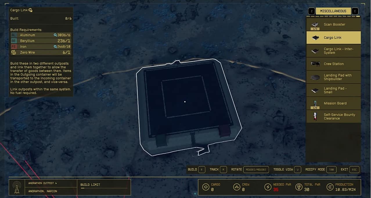 Customize Outposts starfield