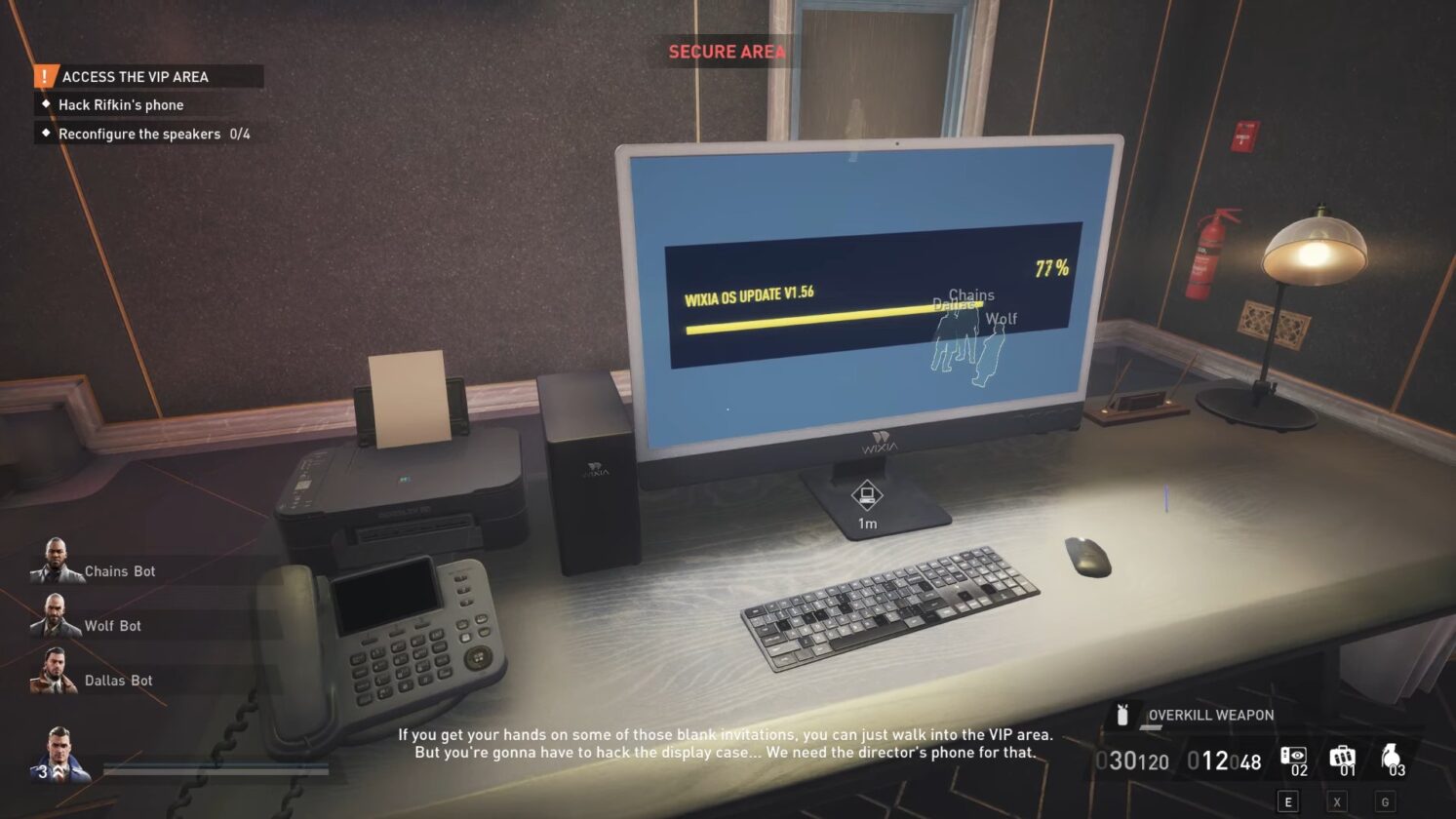 Interact with the computer in Payday 3 Rock the Cradle
