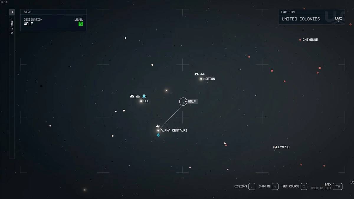 Wolf Star system location in Starfield