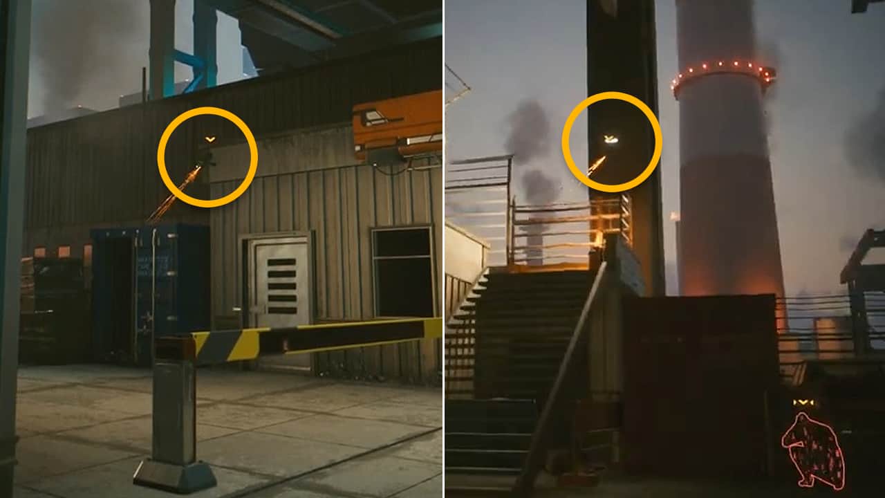 Note the camera locations for a stealth run in Dirty Biz.