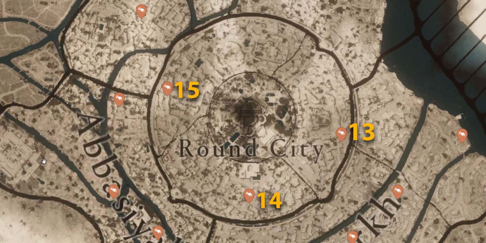 Round City Dervis' Artifacts locations