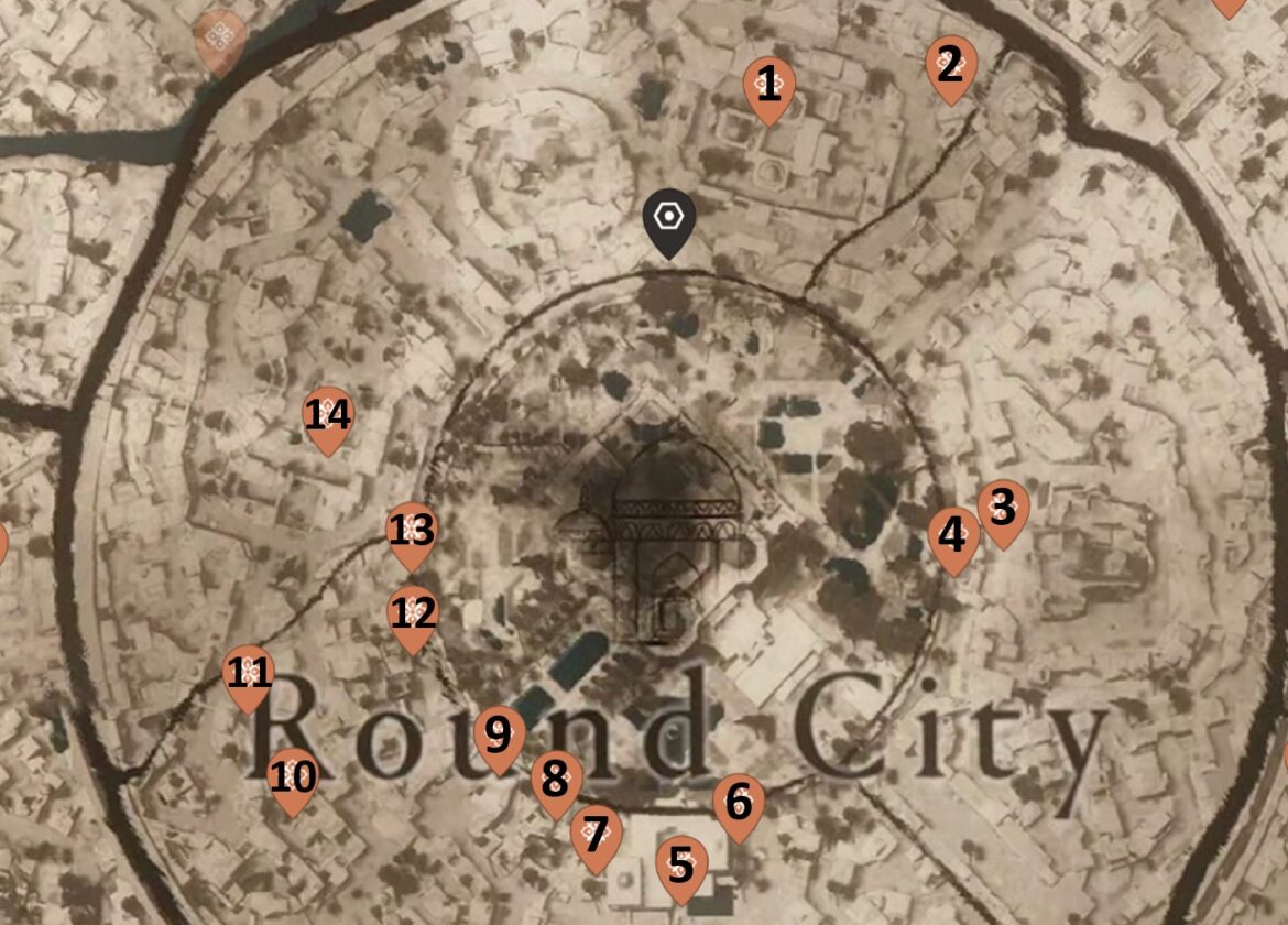 Round City Historical Site locations in AC Mirage