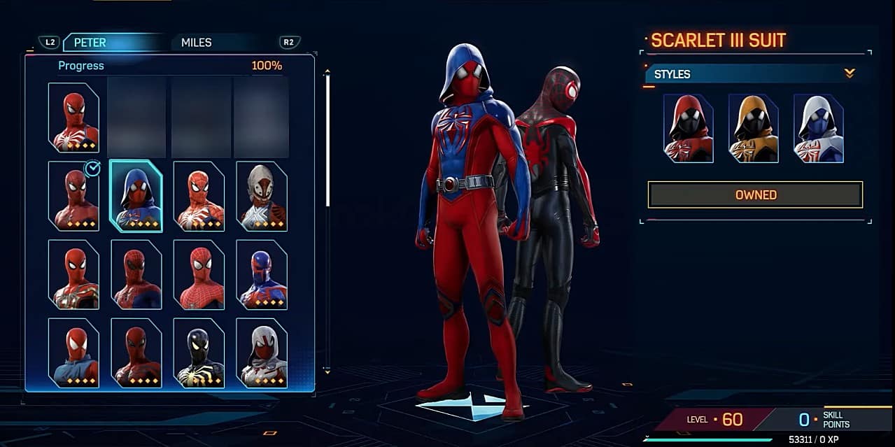 Scarlet III Suit spiderman 2 suit