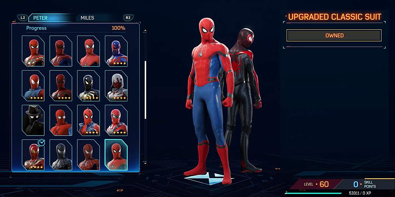 Upgraded Classic spiderman 2 Suit