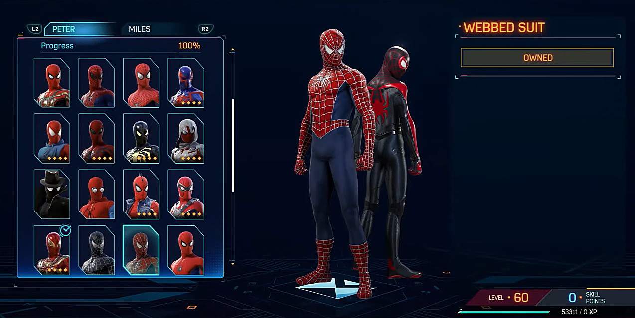 Webbed spiderman 2 Suit
