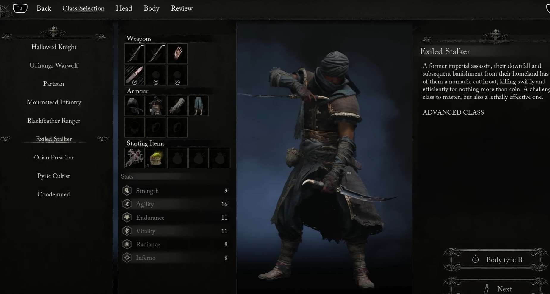Lords of the Fallen Exiled Stalker class