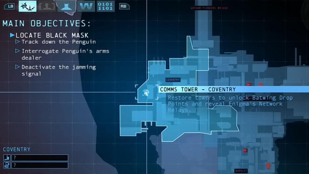 The Coventry comms tower is part of your story campaign in Batman: Arkham Origins. 