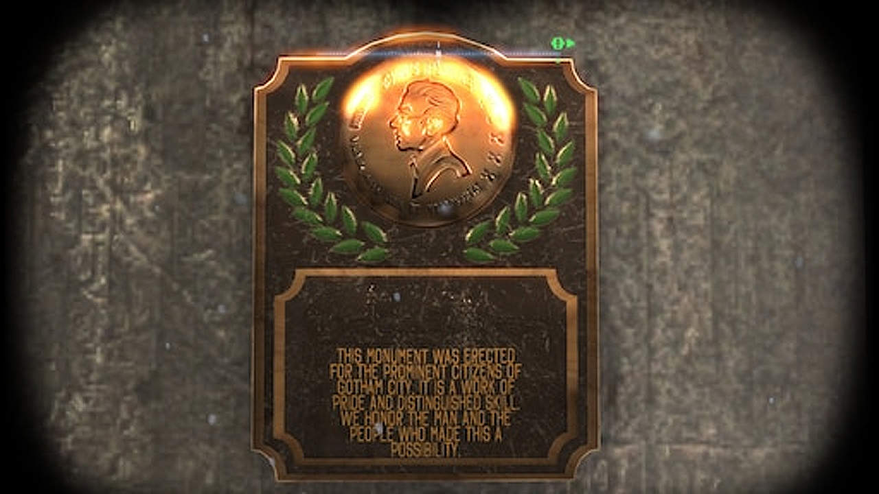 Cyrus Pinkney's Plaques need to be scanned in Detective Mode in Batman: Arkham Origins.  