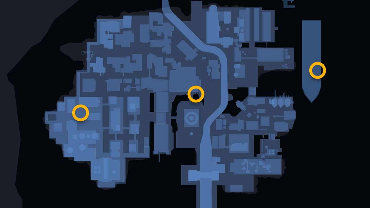 You will find three of Penguin's arms caches north of Gotham Pioneer's Bridge. 