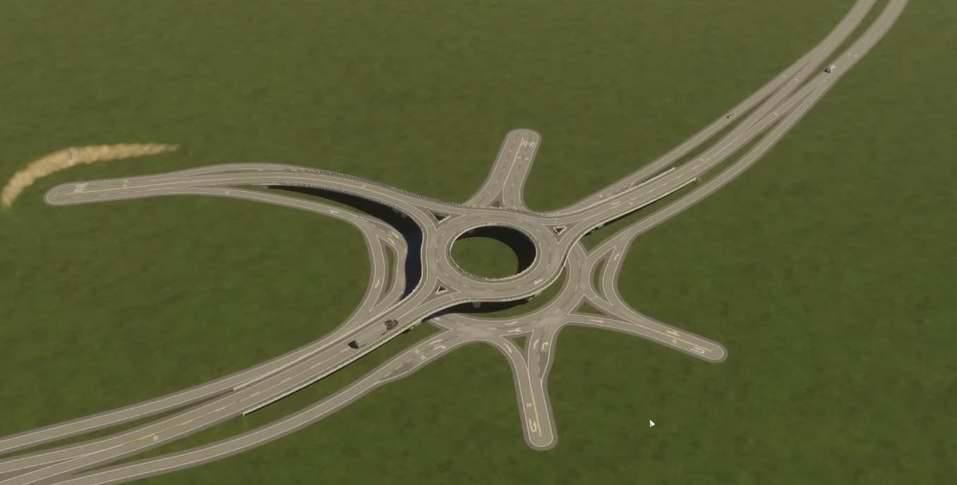 Coruña two level dual roundabout - Spain