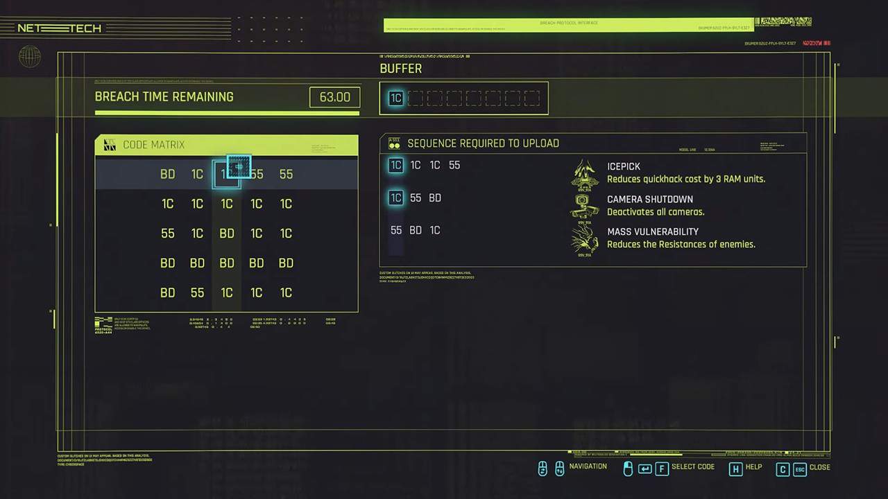 Breach Protocol is a hacking mini-game in Cyberpunk 2077. 