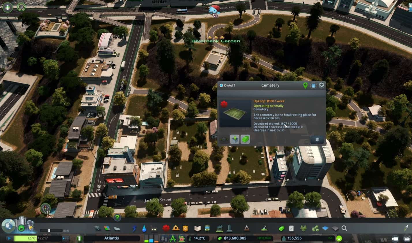 Empty a cemetery in Cities Skylines 2