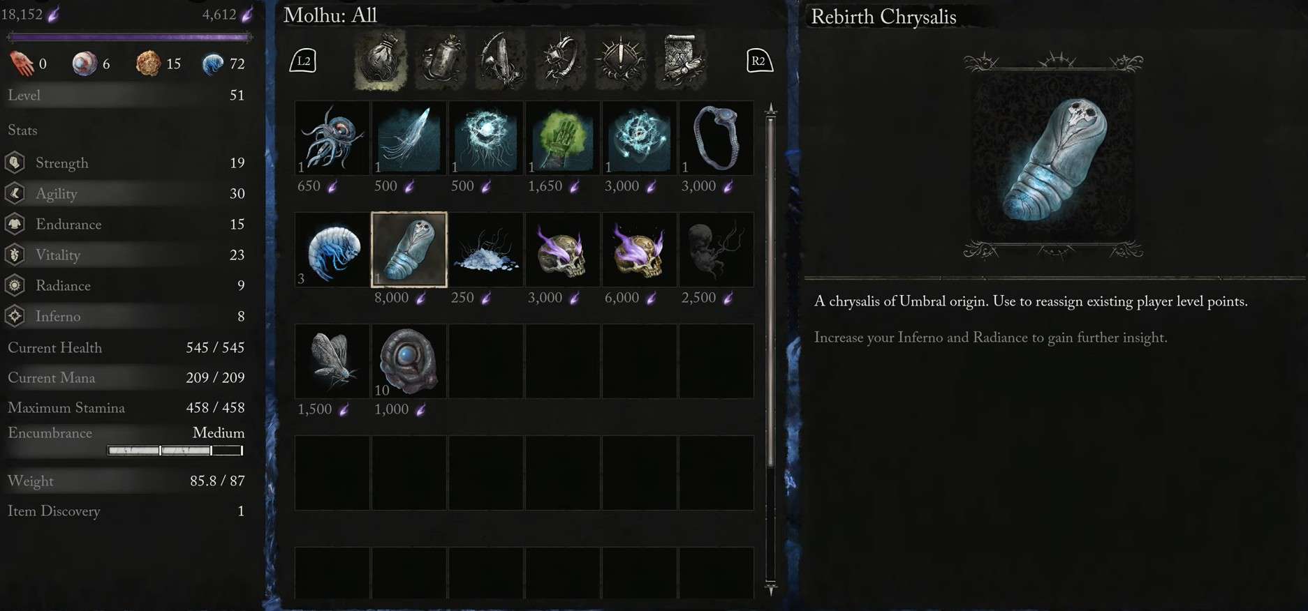 Rebirth Chrysalis in Lords of the Fallen