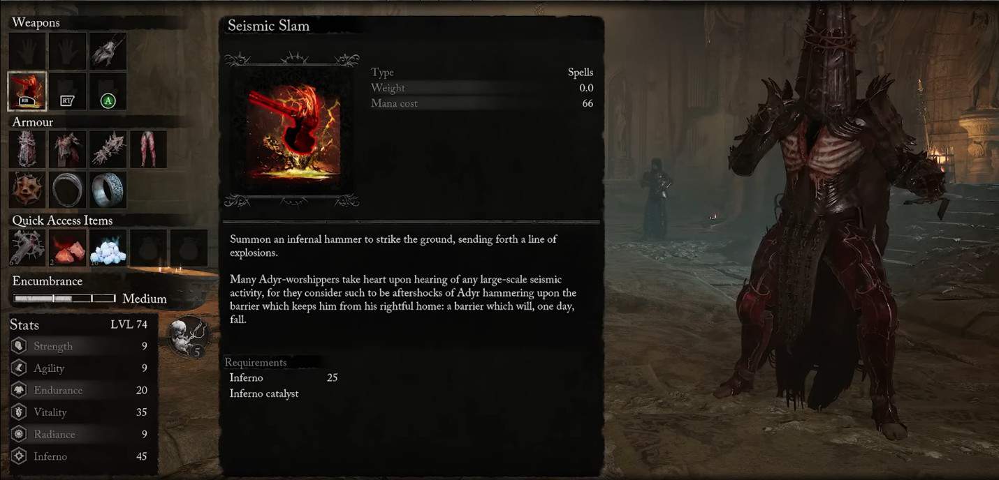 Seismic Slam spell in Lords of the Fallen