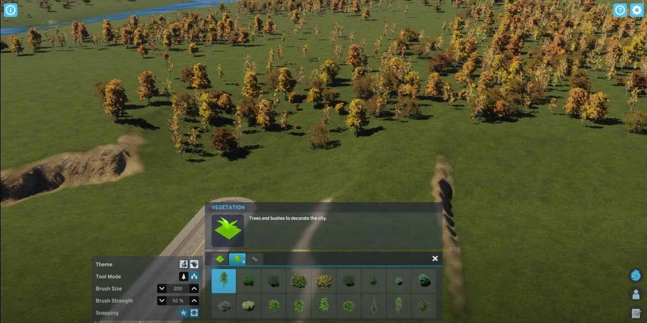 Tree Brush Tool in Cities Skylines 2
