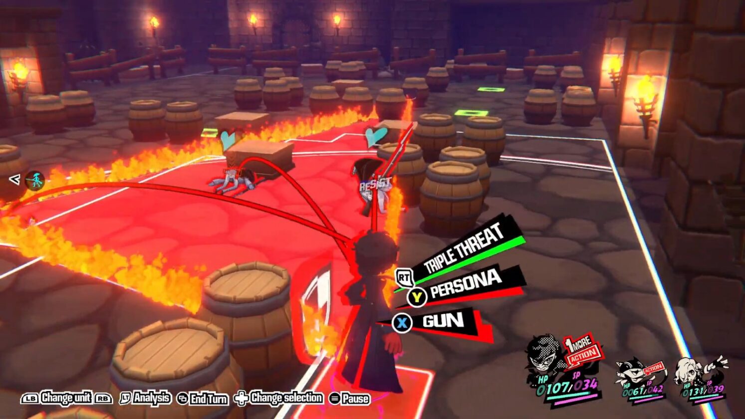triple threat move selected in Persona 5 Tactica