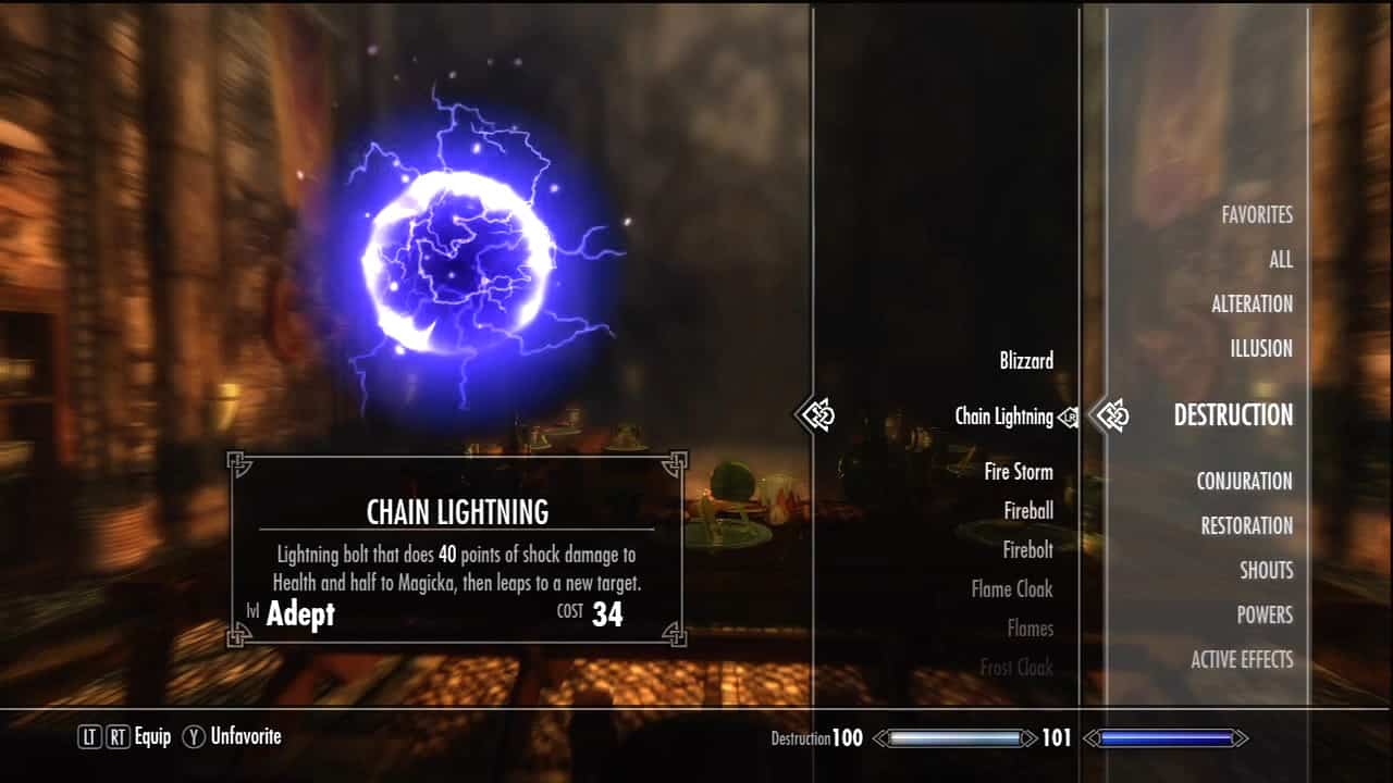 chain lightning spell skyrim
