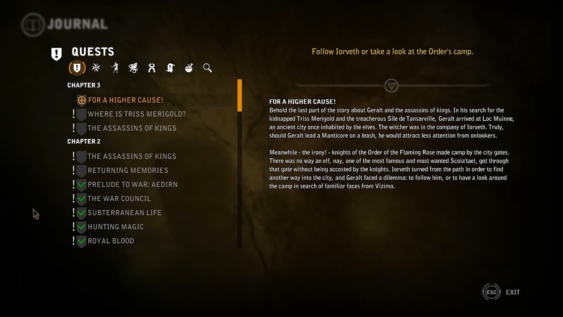 For a Higher Cause quest in The Witcher 2