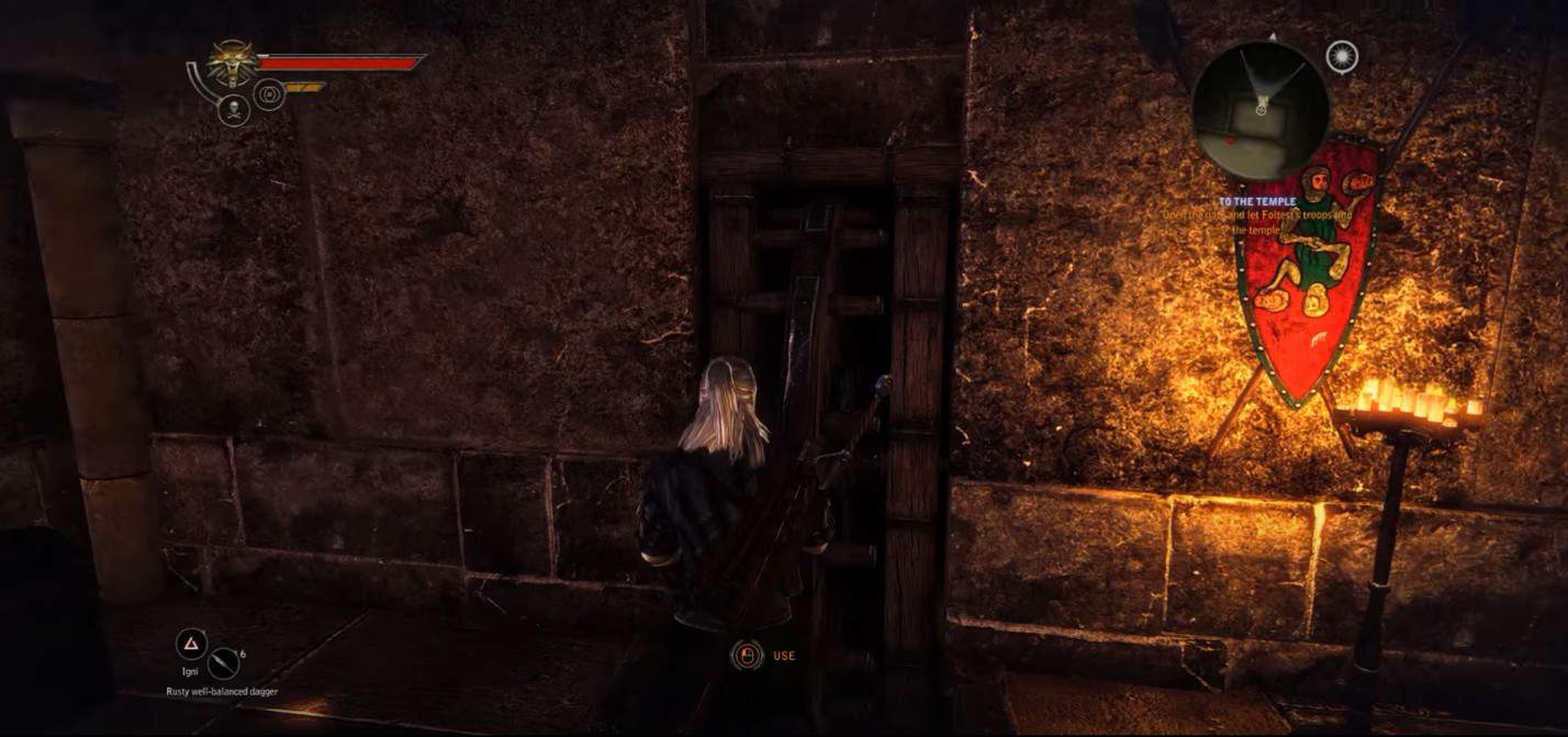 Use the Key to open the gate in The Witcher 3