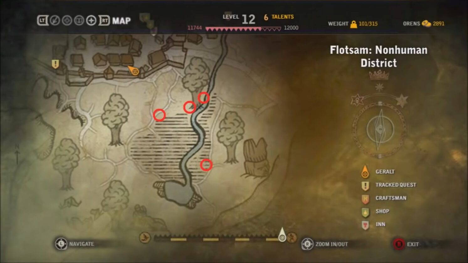 Nekker nests locations in The Witcher 2