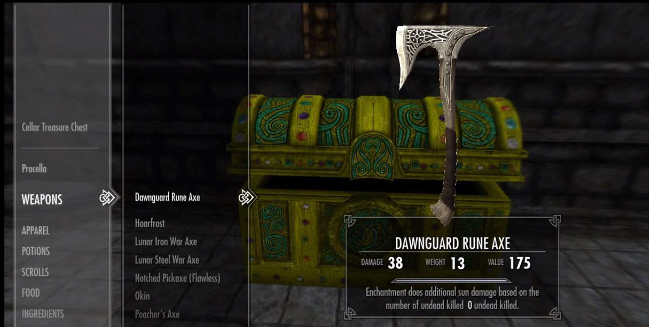 dawnguard rune axe