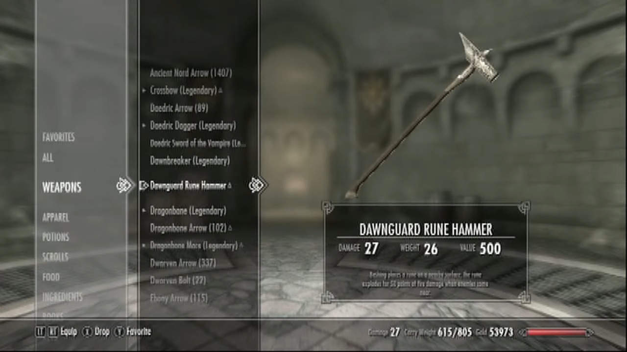 dawnguard rune hammer